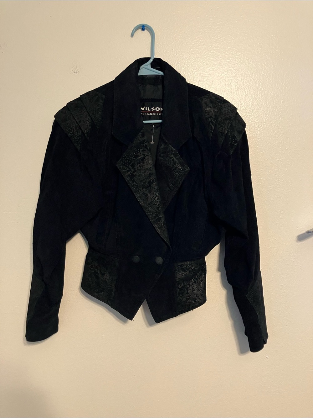 Wilson Black Suede & Embossed Leather Women's Jacket
